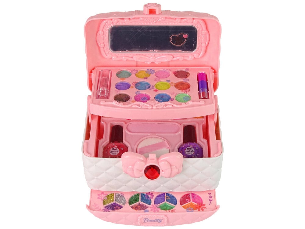 Skaistumkopšanas komplekts koferī, rozā/balts cena un informācija | Rotaļlietas meitenēm | 220.lv