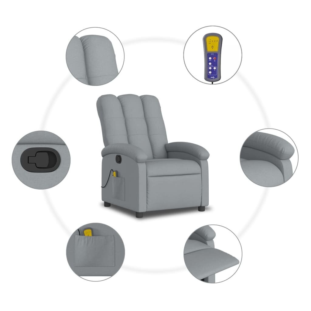 Masāžas krēsls vidaXL, pelēks цена и информация | Atpūtas krēsli | 220.lv