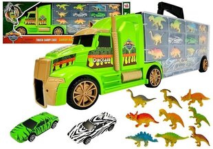 Kravas automašīna ar dinozauriem, 13 daļas cena un informācija | Rotaļlietas zēniem | 220.lv
