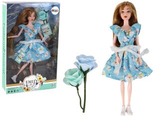 Lelle ar zilu kleitu Lean Toys cena un informācija | Rotaļlietas meitenēm | 220.lv