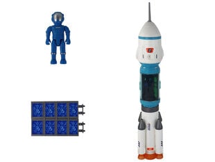 Kosmiskās raķetes komplektss Lean Toys, balta ar zilu, 12 gab. cena un informācija | Rotaļlietas zēniem | 220.lv