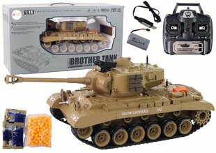 Tālvadības pults vadāms tanks Lean Toys, gaiši brūns цена и информация | Игрушки для мальчиков | 220.lv