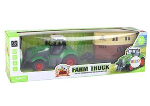Tālvadības pults vadāms traktors ar piekabi Lean Toys cena un informācija | Rotaļlietas zēniem | 220.lv
