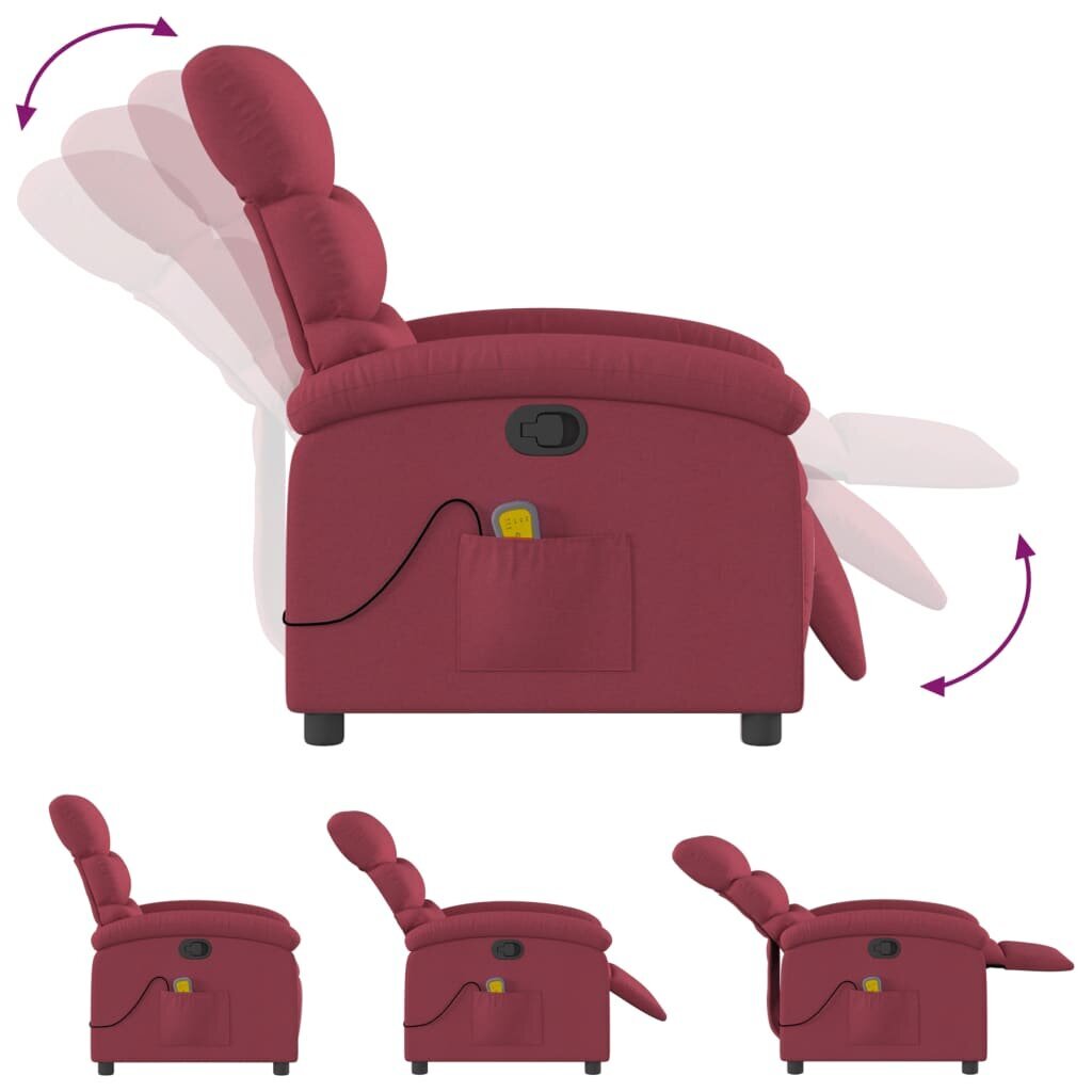 Masāžas krēsls vidaXL, sarkans цена и информация | Atpūtas krēsli | 220.lv