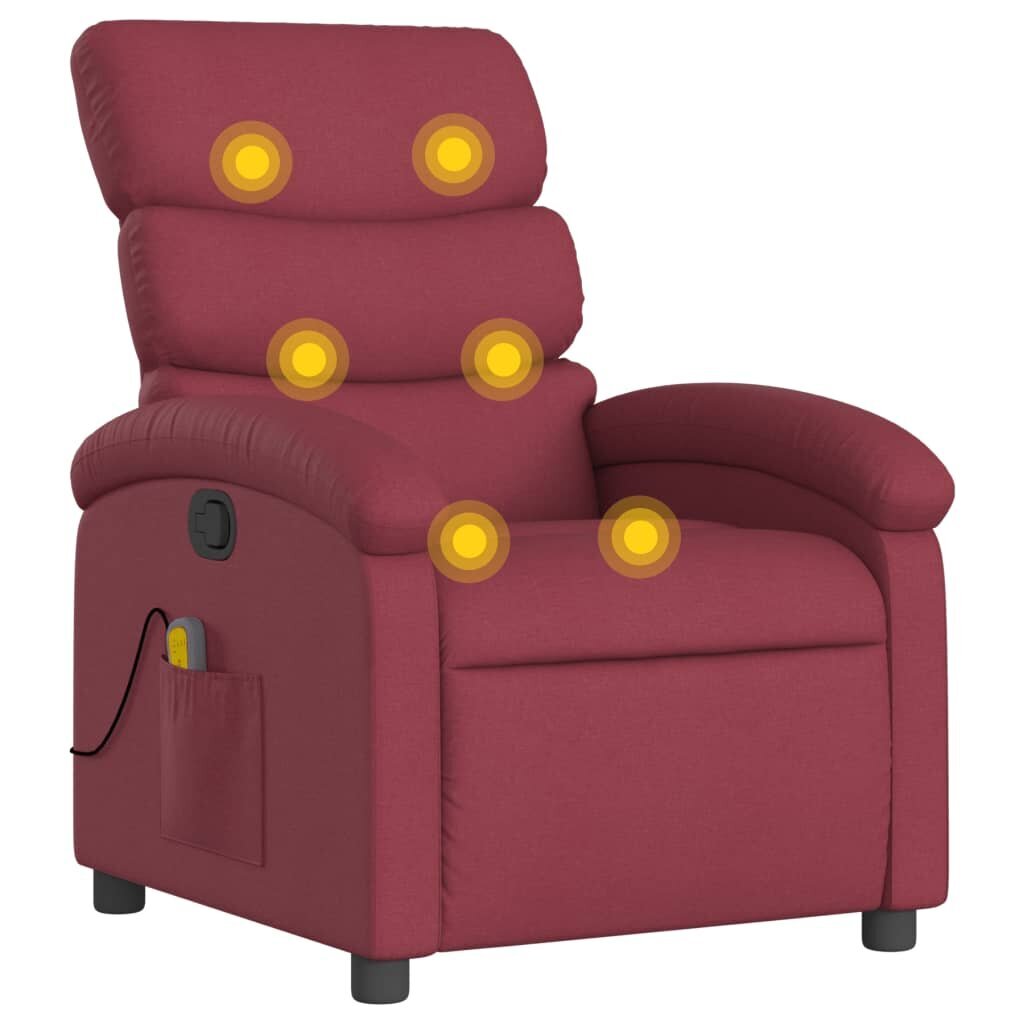 Masāžas krēsls vidaXL, sarkans цена и информация | Atpūtas krēsli | 220.lv