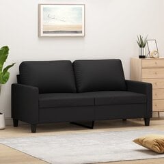 Divvietīgs dīvāns vidaXL, 140 cm, melns цена и информация | Диваны | 220.lv