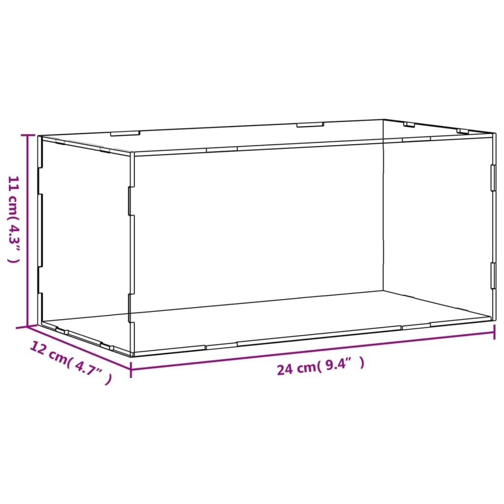 Vitrīnas kaste vidaXL, caurspīdīgs, 24x12x11 cm cena un informācija | Kancelejas preces | 220.lv