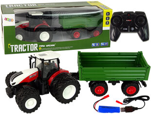 Tālvadības pults vadāms traktors ar piekabi Lean Toys cena un informācija | Rotaļlietas zēniem | 220.lv