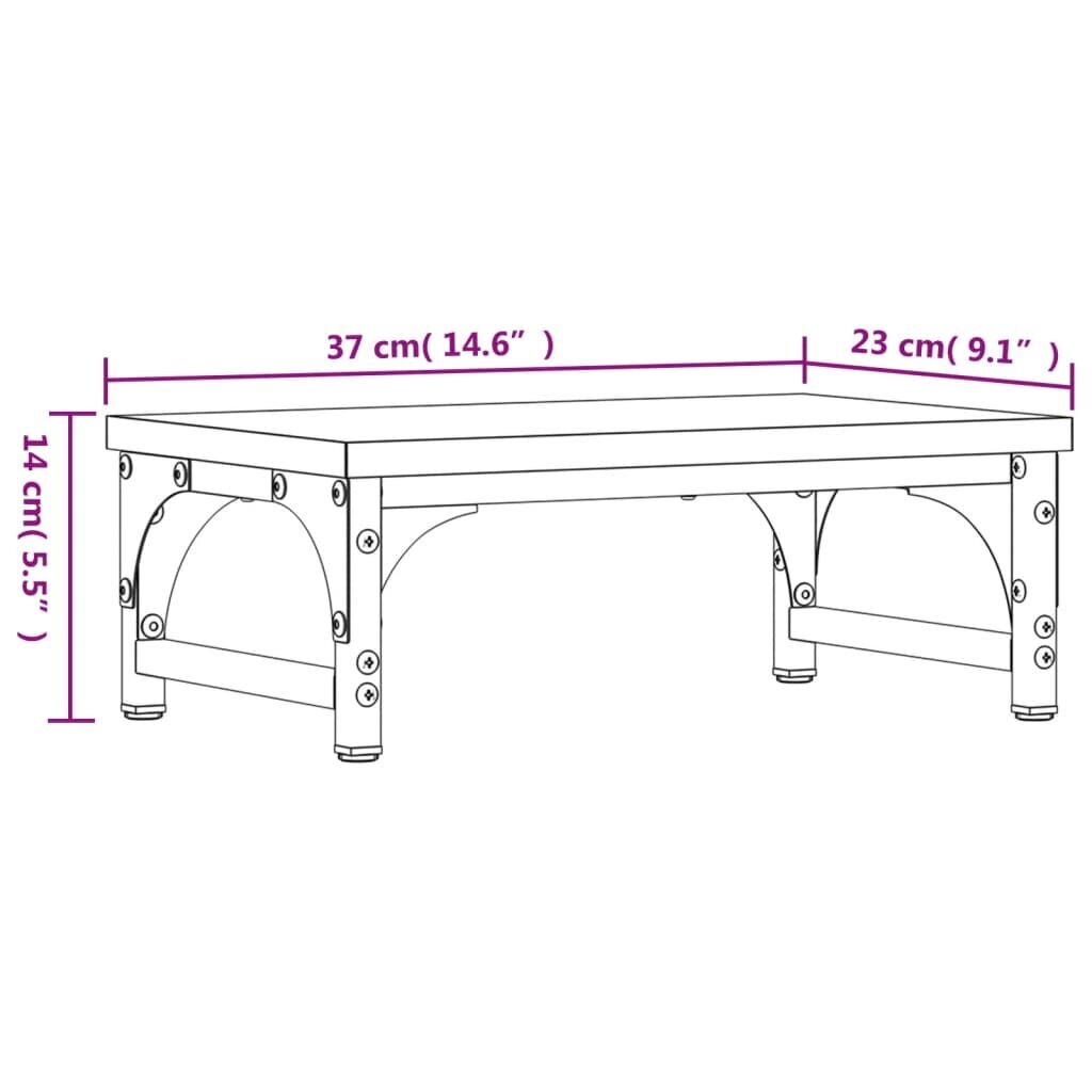 Monitora turētājs vidaXL, 37x23x14 cm, pelēks cena un informācija | Monitora turētāji | 220.lv