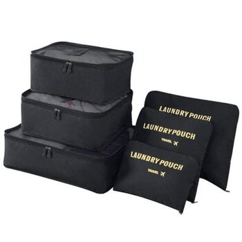 Комплект органайзеров, черный, 6 шт. цена и информация | Чемоданы, дорожные сумки | 220.lv