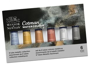 Akvareļkrāsu komplekts Cotman 6x8ml metallic cena un informācija | Modelēšanas un zīmēšanas piederumi | 220.lv