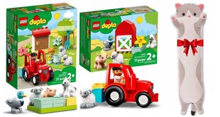 10950 LEGO® Duplo celtniecības komplekts un plīša spilvens kaķis cena un informācija | Konstruktori | 220.lv