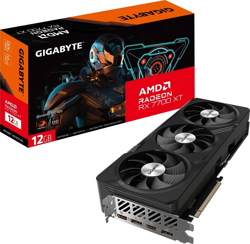 Gigabyte Radeon RX 7700 XT Gaming OC 12G (GV-R77XTGAMINGOC-12GD) цена и информация | Videokartes (GPU) | 220.lv