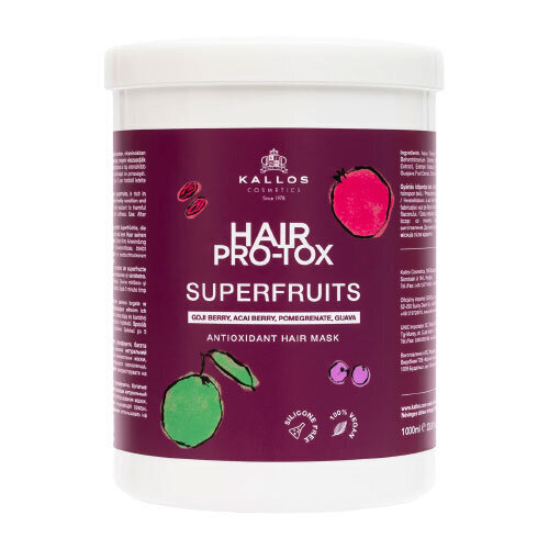 Matu maska ​​Kallos Pro Tox SuperFruits Mask, 1000 ml цена и информация | Matu uzlabošanai | 220.lv