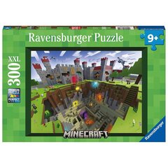 Puzle ar pili Minecraft Ravensburger, 300 d. cena un informācija | Puzles, 3D puzles | 220.lv