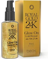 Atjaunojoša eļļa matiem ar kosmētisko zeltu Royal Gold 24K Glow On - Gold Repair, 30 ml cena un informācija | Matu uzlabošanai | 220.lv