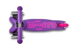 Trīsriteņu skrejritenis Micro Mini Deluxe LED, violets цена и информация | Самокаты | 220.lv