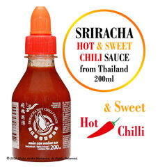 Srirača asā & saldā čili mērce Sriracha Hot & Sweet Chilli Sauce Flying Goose Brand, 200ml cena un informācija | Mērces | 220.lv