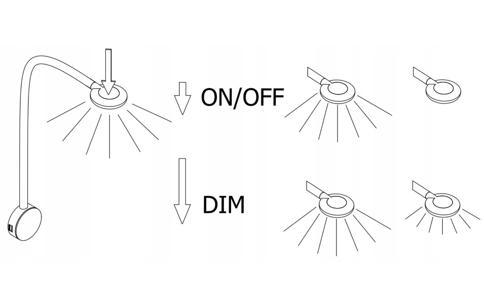 LED lampa Chicago, regulējama, USB (5V 1A+2.1A), 12V, 4000K (neitrāli balts), 2.1W, Balts cena un informācija | LED lentes | 220.lv