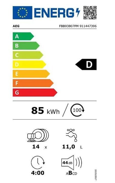 AEG FBB93807PM 9000 cena un informācija | Trauku mazgājamās mašīnas | 220.lv