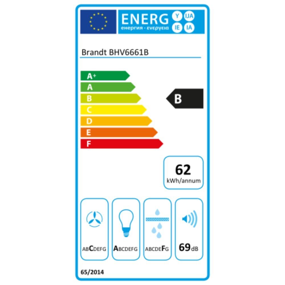 Brandt BHV6661B 525 M3/H cena un informācija | Tvaika nosūcēji | 220.lv