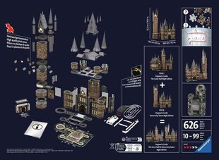 Ravensburger 11551 3D Пазл на 626 эл.  Hogwarts Castle - Astronomy Tower - Night Edition цена и информация | Пазлы | 220.lv