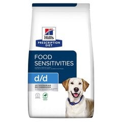 Hills Prescription Diet Canine d/d suņiem, ar pīli un rīsiem, 4 kg cena un informācija | Sausā barība suņiem | 220.lv