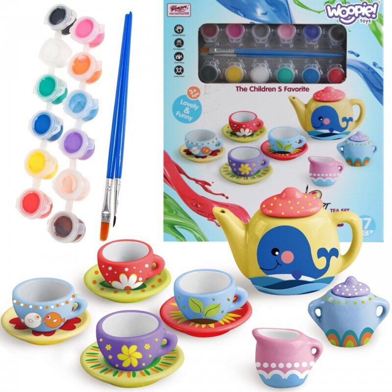 Keramikas tējas komplekts krāsošanai Woopie cena un informācija | Attīstošās rotaļlietas | 220.lv