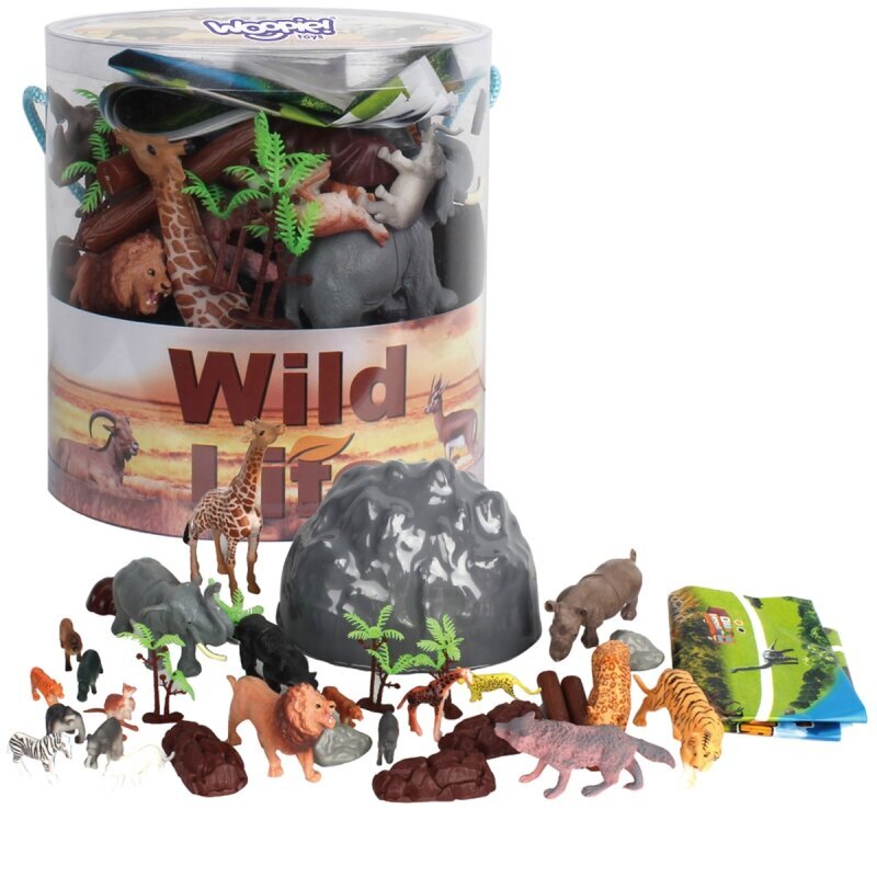 safari dzīvnieku figūriņu komplekts Woopie, 34 gab. cena un informācija | Rotaļlietas zēniem | 220.lv