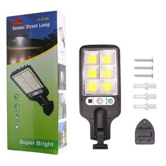 LED sensora āra lampa jx-616b ar saules bateriju, melna цена и информация | Уличное освещение | 220.lv