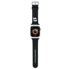 Karl Lagerfeld Pasek KLAWLSLKNK Apple Watch 42|44|45|49mm czarny|black strap 3D Rubber Karl Head цена и информация | Аксессуары для смарт-часов и браслетов | 220.lv