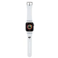 Karl Lagerfeld Pasek KLAWLSLKCNH Apple Watch 42|44|45|49mm biały|white strap 3D Rubber Karl&Choupette Heads цена и информация | Аксессуары для смарт-часов и браслетов | 220.lv