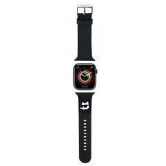 Karl Lagerfeld Pasek KLAWMSLCNK Apple Watch 38|40|41mm czarny|black strap 3D Rubber Choupette Heads цена и информация | Аксессуары для смарт-часов и браслетов | 220.lv