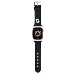 Karl Lagerfeld Pasek KLAWLSLKNK Apple Watch 42|44|45|49mm czarny|black strap 3D Rubber Karl Head цена и информация | Аксессуары для смарт-часов и браслетов | 220.lv