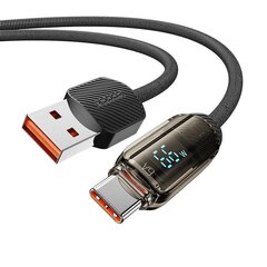 Toocki Charging Cable A-C, 1m, 66W (Black) цена и информация | Кабели для телефонов | 220.lv