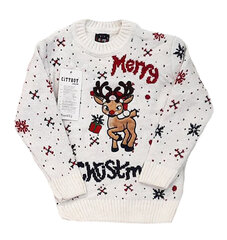 Рождественский детский свитер, белый цена и информация | Свитеры, жилетки, пиджаки для девочек | 220.lv