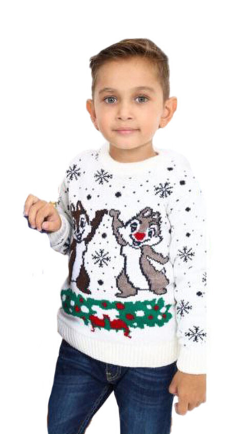 Ziemassvētku džemperis bērniem, balts цена и информация | Zēnu jakas, džemperi, žaketes, vestes | 220.lv