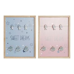 Картина-фоторамка с щипчиками DKD Home Decor Sweet Dreams 40 x 40 x 3 cм, деревянный MDF, 2 штуки цена и информация | Рамки, фотоальбомы | 220.lv