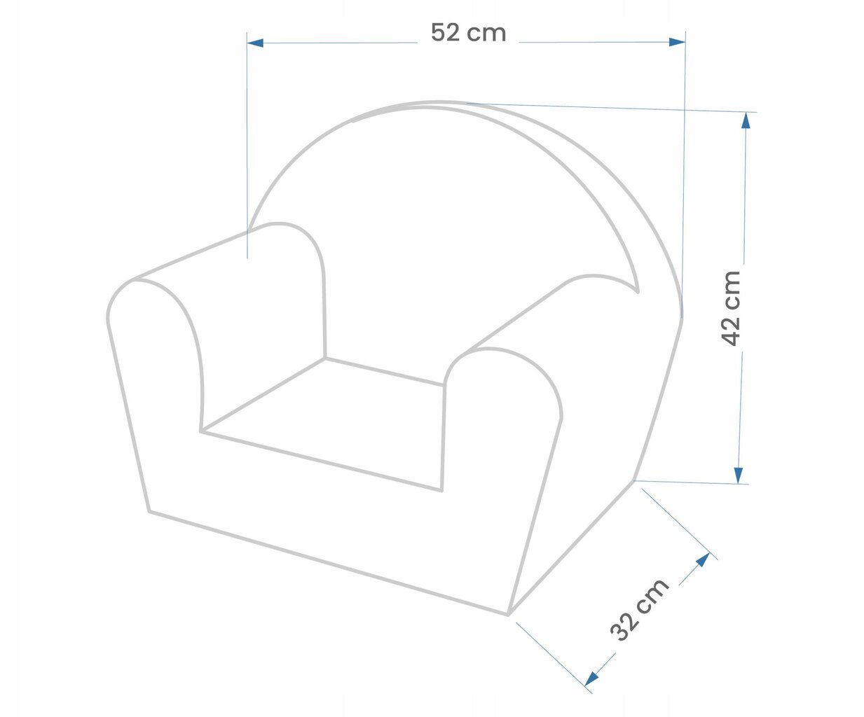 Bērnu krēsls Tex-Im, 52x43 cm, pelēks cena un informācija | Sēžammaisi, klubkrēsli, pufi bērniem | 220.lv