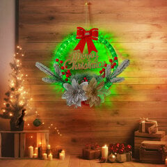 Декоративный рождественский венок со светодиодной подсветкой вокруг венка, LIVMAN XY-019 цена и информация | Рождественское украшение CA1029 | 220.lv