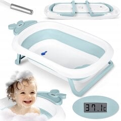 Saliekama bērnu vanna ar termometru 728201, zila cena un informācija | Mazuļa mazgāšana | 220.lv