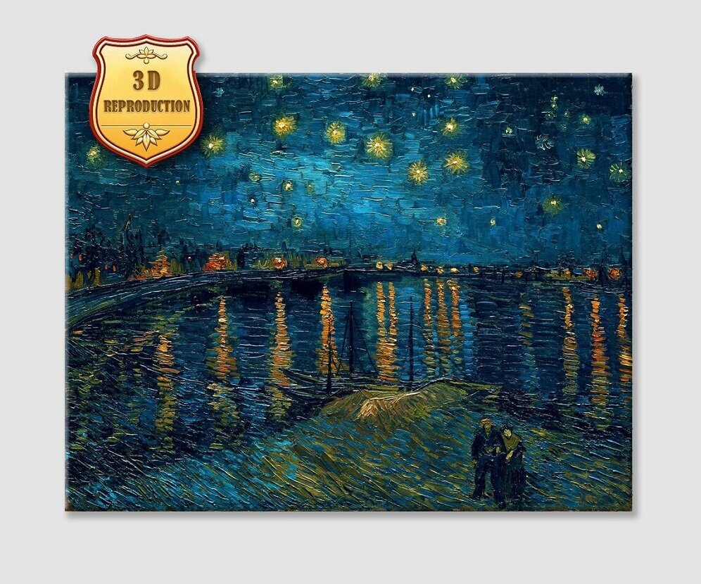 Reprodukcija Vinsents van Gogs Zvaigžņotā nakts virs Ronas (1888) cena un informācija | Gleznas | 220.lv