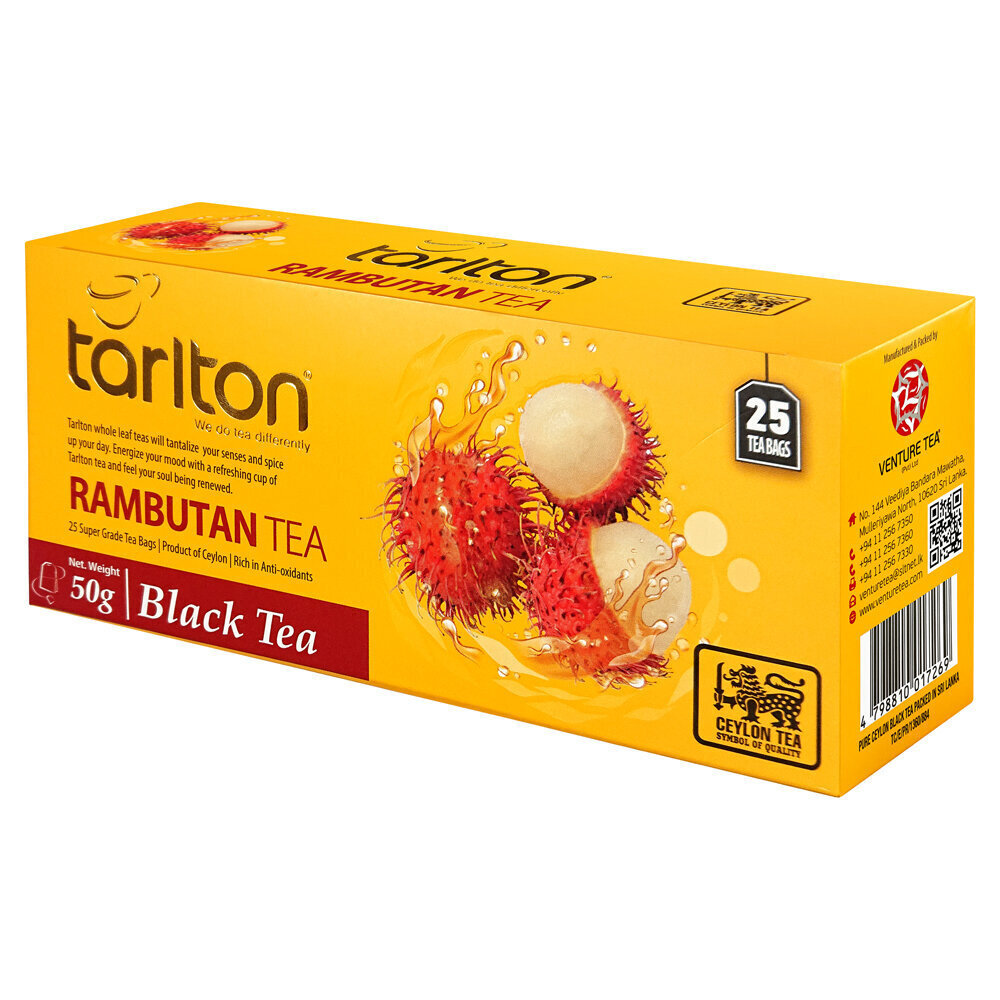 Ceilonas Melnā tēja Rambutan Tarlton, 50g cena un informācija | Tēja | 220.lv