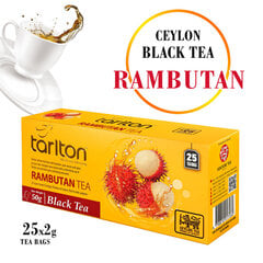 Чай в пакетиках чёрный цейлонский Rambutan , Тarlton, 25 шт., 50 г цена и информация | Чай | 220.lv