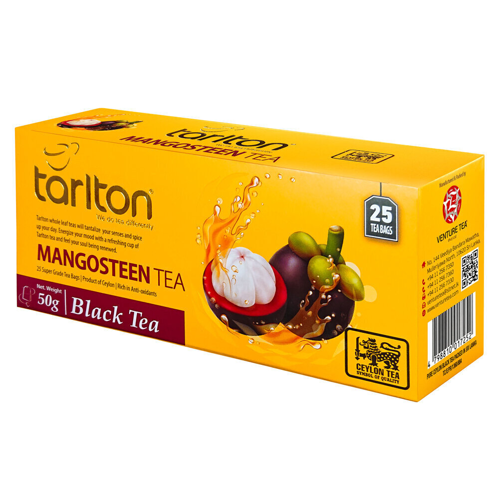 Ceilonas Melnā tēja Mangosteen Tarlton, 50g цена и информация | Tēja | 220.lv