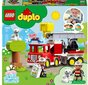 10969 Lego Duplo ugunsdzēsēju mašīna un plīša spilvena kaķis цена и информация | Konstruktori | 220.lv