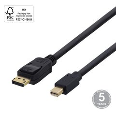 Deltaco, DisplayPort - miniDisplayPort, 4K UHD, 2 m cena un informācija | Kabeļi un vadi | 220.lv