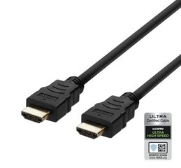 Deltaco Ultra High Speed HDMI kabelis 0.5m. cena un informācija | Kabeļi un vadi | 220.lv