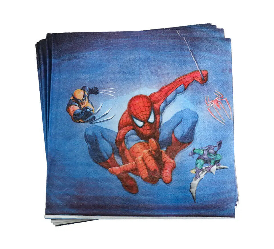 Vienreizlietojamie trauku komplekts Zirnekļcilvēks Spiderman, 60 gab. cena un informācija | Vienreizējie trauki | 220.lv