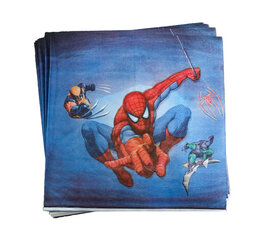 Vienreizlietojamās papīra salvetes Spiderman, 20 gab. cena un informācija | Vienreizējie trauki | 220.lv